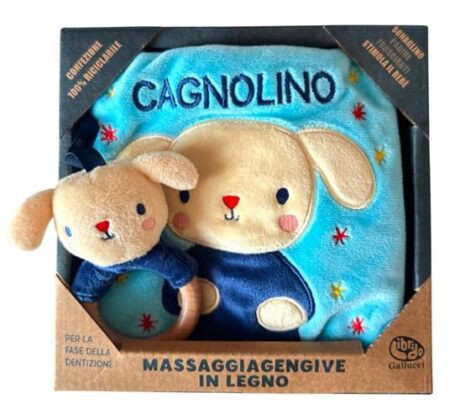Cagnolino. Libri di stoffa con massaggiagengive in legno. Ediz. a colori. Con gadget